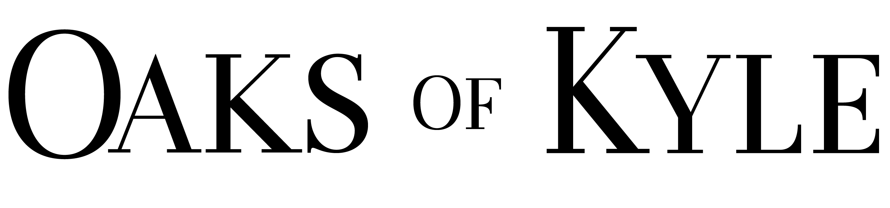 The image displays the text "Oaks of Kyle" in a large, serif font.